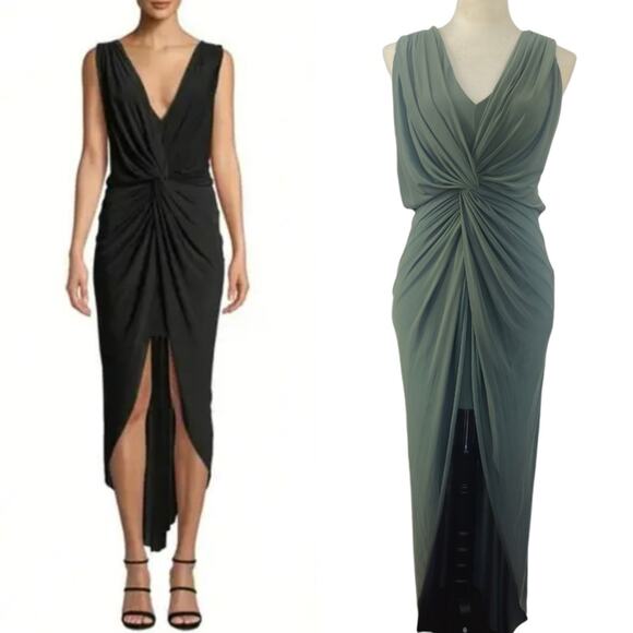 MISA Los Angeles NWT Leza Gathered Maxi Dress Gown‎ in Green Size M NEW - Picture 1 of 11